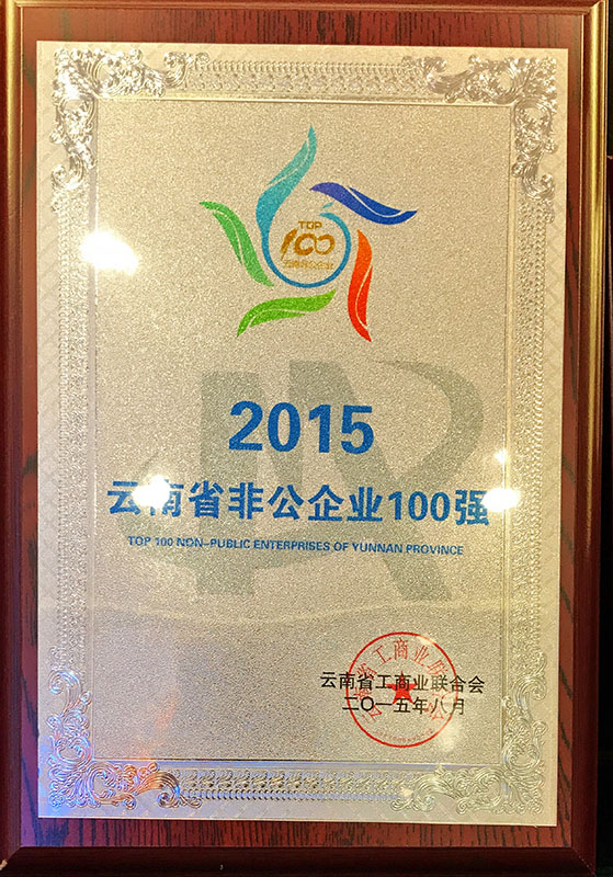 2015云南省非公企業(yè)100強(qiáng)